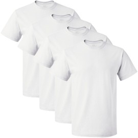 Fruit of the Loom Men's Tag-Free Cotton Undershirts, Regular-Crew-4 Pack White, Small