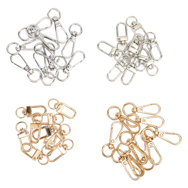40Pcs Lobster Claw Clasps Zinc Alloy Gold Silver Color Glossy