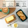Hasense Ceramic Butter Dish with Lid, Large Butter Container for