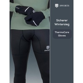SWORTS Unisex Sports Gloves, Winter Running Gloves with Polar Fleece & Protective Cap, Designed for Running, Football & Cycling