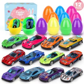 12 Piece Prefilled Easter Eggs for Kids Easter Basket Fillers Toy Set Assorted Surprises for Boys Girls Ages 3 Spring Holiday Gift Set