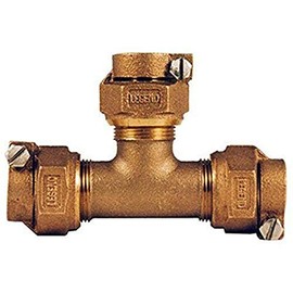 LEGEND VALVE AND FITTING 313-394NL T-4441 No Lead Copper Tube Size Pack Joint X Pack Joint Water Service Tee, 3/4"