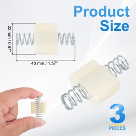 PATIKIL Bifold Door Hardware, 3Pcs Bi-Fold Door Slide Guide Top Short Spring Bifold Closet Door Hardware Repair Part Kit for Folding Closet Sliding Door, White