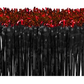 Anderson's Red Metallic Twist and Black Metallic Fringe Car Parade Decoration Kit, Parade Float Decor