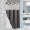 EUTXL Charcoal Grey Stall No Hook Shower Curtain with Snap