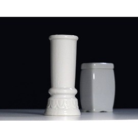 Yamako Domestically Produced, White, Plain, Square Match, Incense Difference, Buddhist Articles, Pottery, 2-piece Set, Modern Mini Buddha Dalmatian, Bon Festival, Higashikan, Grave Visit, Memorial Service