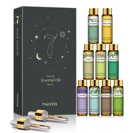 PHATOIL 9PCS Premium Quality Essential Oils Set for Soap Making Diffusers, 10ml/0.33fl. oz Fragrance Oils, Long Lasting Scents, Ideal Gift Set for Friends and Families