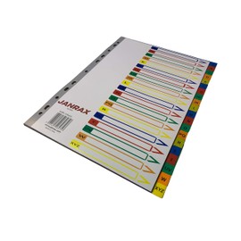 A4 A-Z 20 Part Polypropylene Dividers with Index Cover