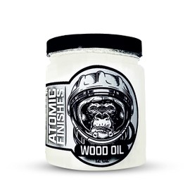 Atomic FINISHES Wood Finish Cutting Board Oil | Non-Toxic Mineral Oil Food Grade | 12oz of Premium Wood Oil | Best for Wood Furniture, Cutting Boards, Bowls, Tables, Leather, Metal, Vinyl, Plastic.