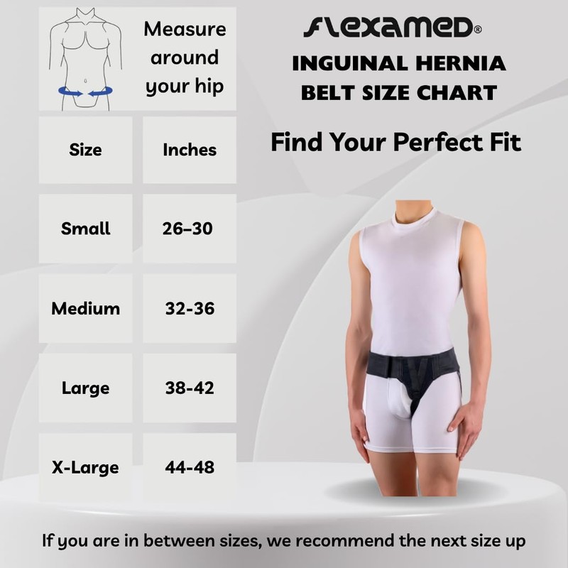 FlexaMed Right Side Inguinal Hernia Groin Belt with Compression Pad