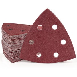 60PCS Sanding Pads, Mouse Sander Pads 10x60/120/180/240/320/400 Grits, 6 Holes Hand Sander, Sander for Walls and for Mouse Sander, Sandpaper for Wood, Metal, Plastic