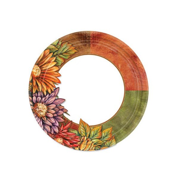 Hanna K. Signature Collection 36 Count Floral Art Paper Plate, 7-Inch