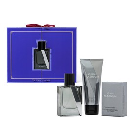 Victoria's Secret Platinum 3 Piece Luxe Fragrance Gift Set: 1.7 oz. Cologne, Travel Lotion, & Body Bar