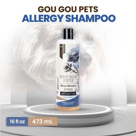 Gou Gou Pets Holistic Natural Derived Allergy Pet Shampoo: Veterinarian Recommended: Soothing Skin Allergies and Skin Issues for Dogs, Cats and Horses - Made in USA - 16 oz