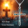 POPLYKE Cross Necklace for Women 925 Sterling Silver Abalone Shell