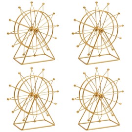 ARTIBETTER 4pcs Ferris Wheel Model Vintage Bookshelf Home Decorations Retro Decor London Ferris Wheel Sculpture Ferris Wheel 3D Model Bookcase Decor Home Accents Gold Decor Accents Crafts