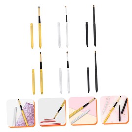 Mikinona 6Pcs Portable Lipstick Brushes with Covers Retractable Lip Applicators Eyeshadow Brushes for Makeup Lovers for Daily Use and Travel