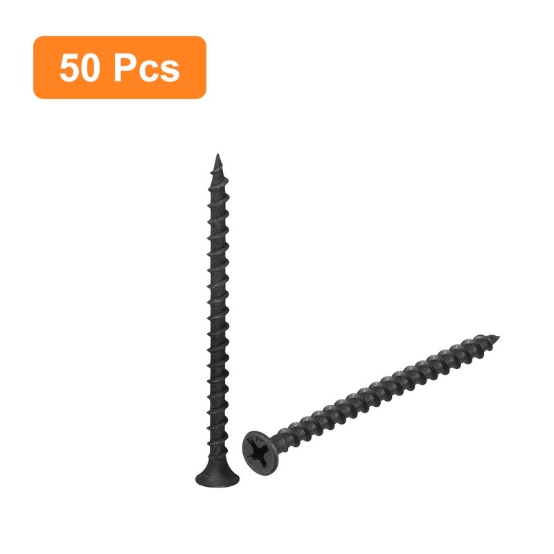 sourcing map M3.8x60mm Drywall Screws, 50pcs Coarse Thread Wood Screws,
