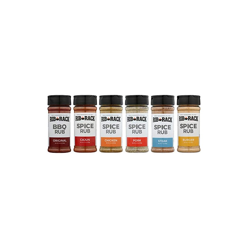 Rib Rack Dry Spice Rub Variety Pack, 6 Count -