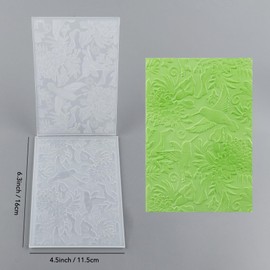 BAOFALI 3D Hummingbird and Flowers Embossing Folders for Card Making,Plastic Texture Fades Embossing Template Paper Card Embossing Stencil for DIY Scrapbooking Photo Album Card Paper Craft Decoration