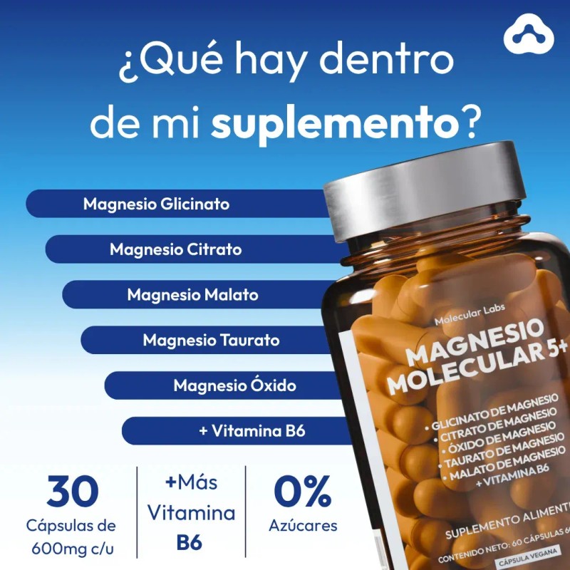 Molecular Labs Magnesio Cápsulas 600 Vitamina Tipos