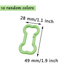QILANJO 10 Pcs Bone Shape Spring Clasps Alloy Enamel Spring Trigger Snap Buckles Open Hoop Ring Carabiner for Dog Collar Keychain Pendents Bags Decor, 10 Candy Colors