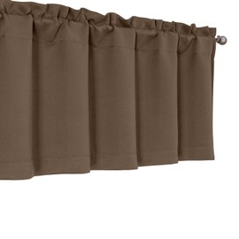 WelvetBLK - Cenefas marrones para ventanas de 1 pieza, suaves, sólidas, aisladas térmicamente, cortinas pequeñas para ventana de cocina, para baño, sótano, cafetería, bolsillo para barra, café, 60