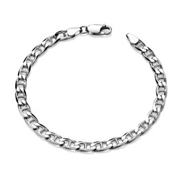 Old English Jewellers Sterling Silver Men's ANCHOR MARINER Curb Bracelet - 8.5 inch