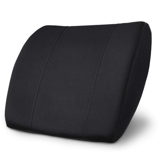 Pharmedoc Lumbar Support Pillow for Office Chair and Car Seat, Perfectly Balanced Memory Foam, Versatile Use Lower Back Cushion