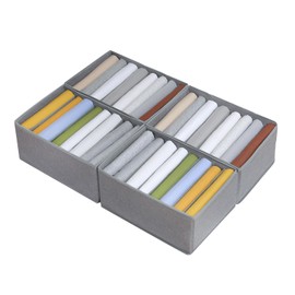 Qozary 4 Pack Drawer Organizers for Clothing, 8 Grids Foldable Closet Organizers and Storage Bins for Bedroom, Dresser Organizer Boxes for Thin T-shirts, Tank Tops, Camisoles, Tights, Leggings