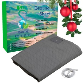 Earthing Grounding Fitted Queen Size Sheet in Gray – Earthing Sheet for Healing Sleep and Wellbeing - Supplied c/w 15 ft Bed Grounding Cord - Earthing Sheets and Products by Earth Potential