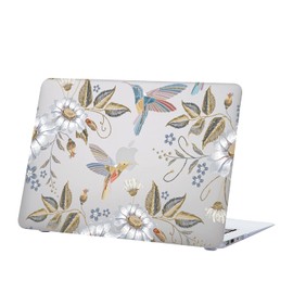 Hard Case Compatible with New MacBook Air 13 Inch Case 2020 2019 2018 Release Model A2337 M1 A2179 A1932 with Retina Display and Touch ID, Matt Plastic Hard Shell Case Cover - White Flower
