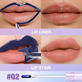 Tatuaje de delineador de labios mate para labios, color rosa nude, máscara de labios líquidos, para mujeres, de larga duración, impermeable, tinte de 