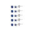5-Pair Set Sterling Silver Nice Blue 3mm Round Stud Earrings