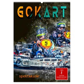 Gokart Spectacular (Wall Calendar 2026 DIN A2 High), CALVENDO Monthly Calendar