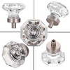 HIEMEY Crystal Drawer Pulls and Knobs 4 PCS,Brushed Nickel Glass