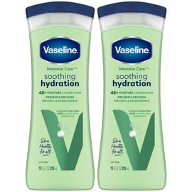 Vaseline Soothing Hydration 2-Pack – Intensive Care Moisturizing Hand and Body Lotion with Aloe, Ultra-Hydrating Lipids, 48 Hours of Moisture, 10 Oz Ea