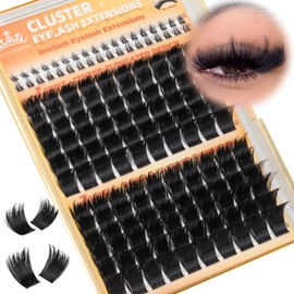 Thick Eyelash Clusters 2 Styles Lash Clusters 8D Volume Individual Lashes Extensions with Bottom Cluster Eyelash Extensions Dramatic Individual Lashes with Bottom Lashes (156Pcs, 12MM-18MM)