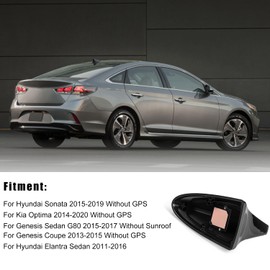 Bracingo Shark Fin Antenna Cover fit for Hyundai Sonata 2015-2019,Car Roof Aerial Caps for Kia Optima 2014-2020,for Elantra Sedan 2011-2016,for Genesis Sedan G80 2015-2017,96219 D5000EBQK (NOT Sport)