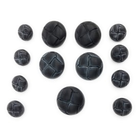 Navy Buttons Set,Leather Look for Coats Blazer 13 Pc." [Ideal for Harris Tweed, Camel-Hair, Cashmere, High-End Sport Coats & Blazers]