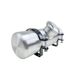 JSD 0.58 Gallon Overall 4 x 12" Aluminum Round Small Spun Gas Tank Cell + Bracket Center Fill 1/4" NPT