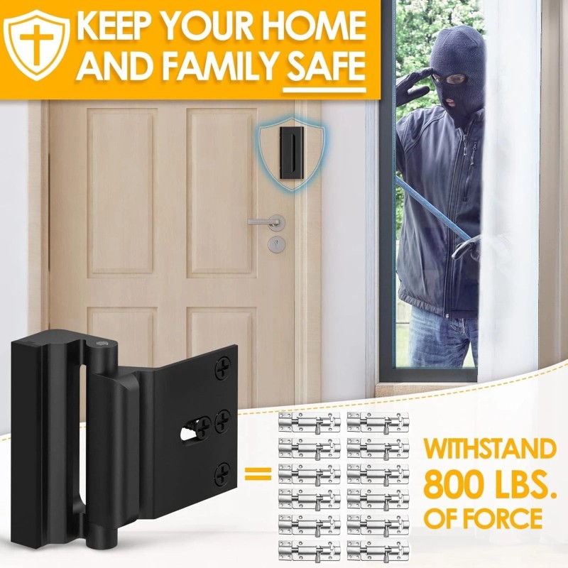 Yinore Inward Swing Door Lock Reinforcement Lock Door Locks Security