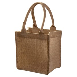 iplusmile Reusable Jute Tote Bag with Handles Waterproof Natural Burlap Grocery Shopping Bag Vintage DIY Craft for Outdoor Activities and Travel