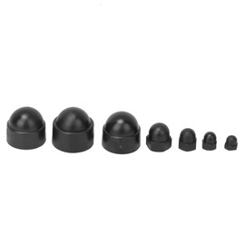 145pcs Nut and Bolt Covers M4 M5 M6 M8 M10 M12 Black Rubber Dome Hex Cover Hardware Fasteners with Transparent Box