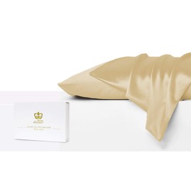 Luxor Crown Set of 2 Mulberry Silk Standard Pillowcases (Taupe)