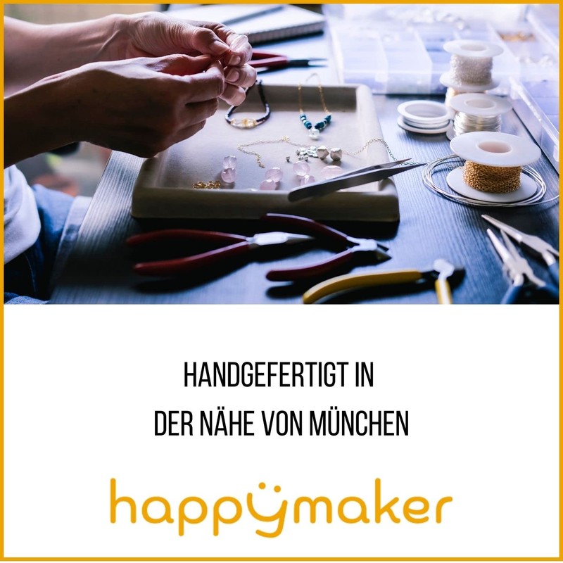 happymaker - Rosenquarz Armband Damen, handgemacht Edelstein Wickelarmband rosa mit