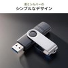 Sanwa Direct 600-3USCA128G USB Flash Drive USB-A USB-C Dual Compatible,