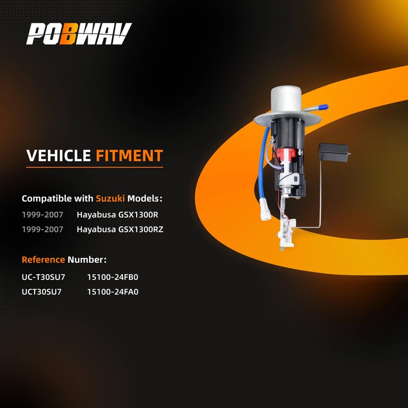 POBWAV 15100-24FB0 Fuel Pump Assembly(3 pin) Compatible with 1999-2007 Suzuki