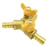 Metaland Brass 3 Way Shut-Off Valve, 3/8" Hose Barb 2