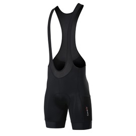 [サンティック] ビブショーツ ビブパンツ メンズ サイクルパンツ サイクリングパンツ ロードバイク サイクルウエア 夏用 自転車 パッド付き 吸汗速乾(ブラック XL)